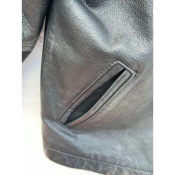 Class Club Kids Long Sleeve Full Zip Leather Motorcycle Jacket Black Sz 6/7 - Picture 9 of 13